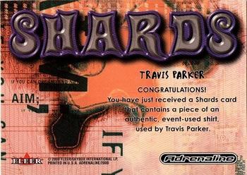 2000 Fleer Adrenaline - Shards Event-Used #NNO Travis Parker Back